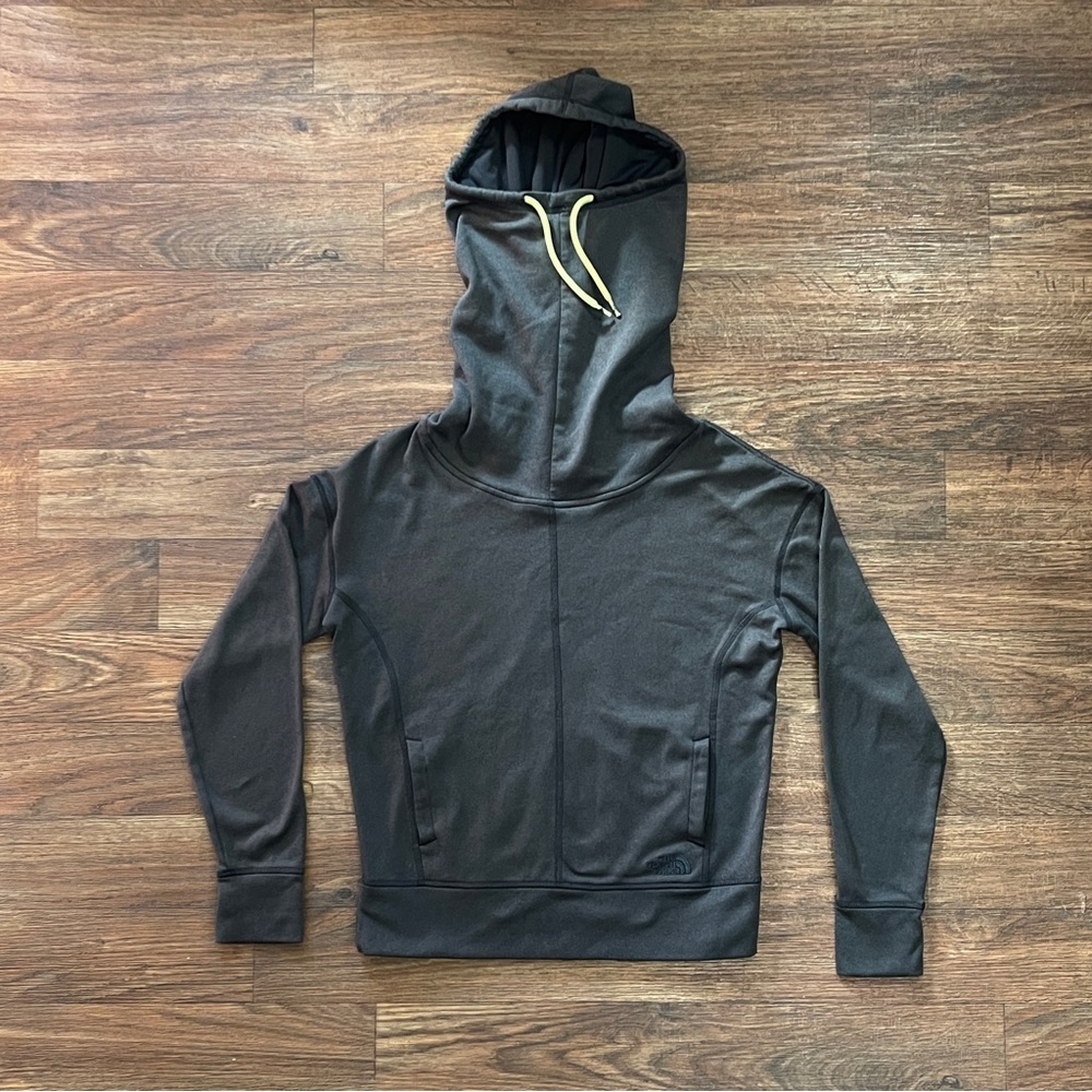 The North Face Hoodie Women's Sz M Gray Lanna Pullover Cowl Mock Neck Sweatshirt